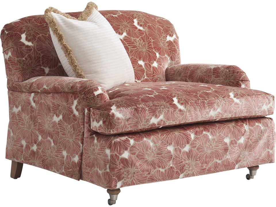 Athos Upholstered Accent Chair with Pewter Casters