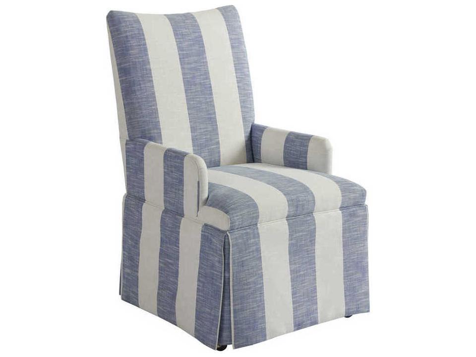 Mackenzie Upholstered Dining Armchair with Brass Casters