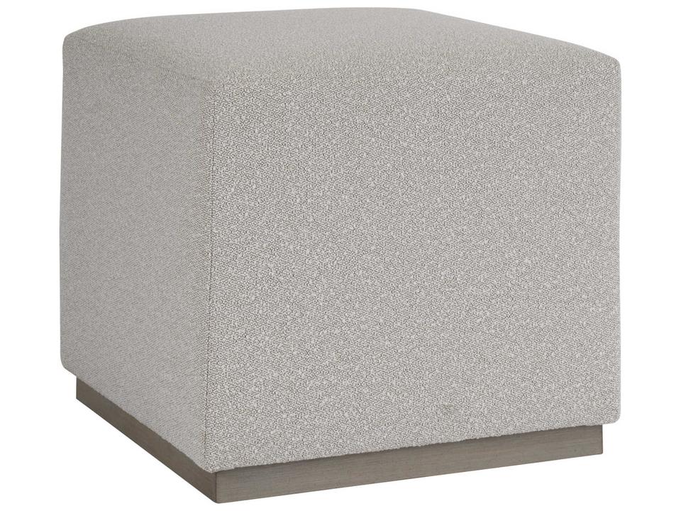 Colby Upholstered Ottoman in Fabric with Driftwood Finish Base