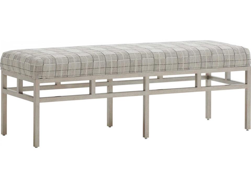 by Lexington Lucca Upholstered Metal Bench with Hammered Base