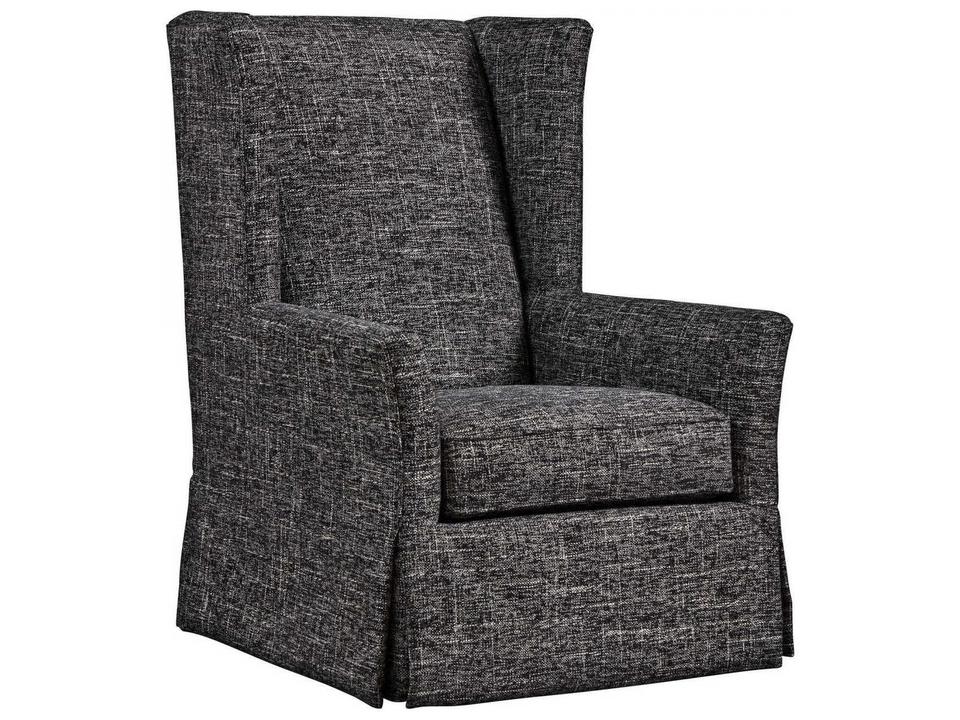 El Moro Upholstered Swivel Accent Chair in Dark Gray