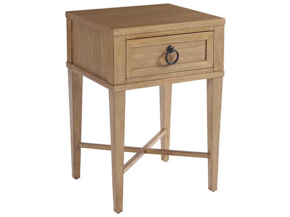 Newport 1-Drawer Nightstand with X-Stretcher Base in Sandstone