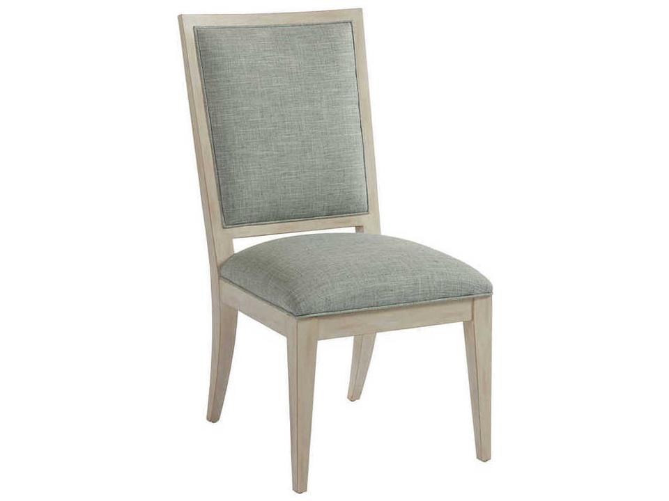 Eastbluff Upholstered Dining Side Chair in Sailcloth Wood and Ivory Fabric
