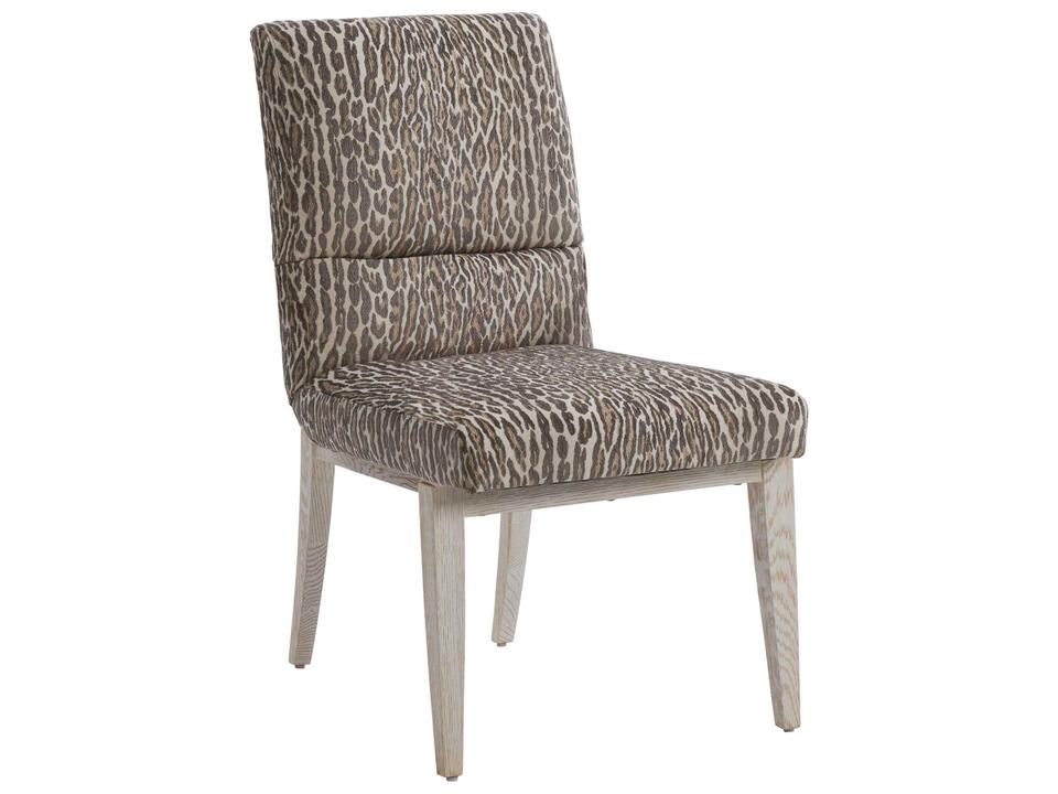 Carmel Palmero Upholstered Dining Side Chair in Winter White Monterey Finish
