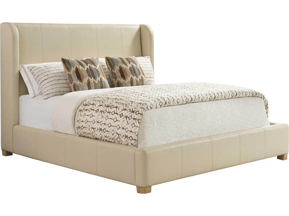 by Lexington Montecito Summerland King Upholstered Leather Bed Ivory