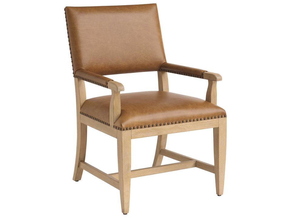 Montecito Colburn Leather Upholstered Arm Chair with Nailhead Trim