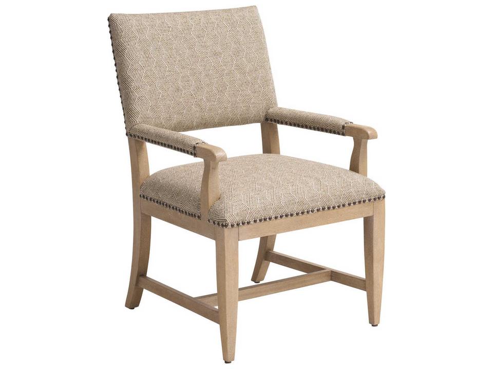 Montecito Colburn Leather Upholstered Dining Armchair in Saddleback