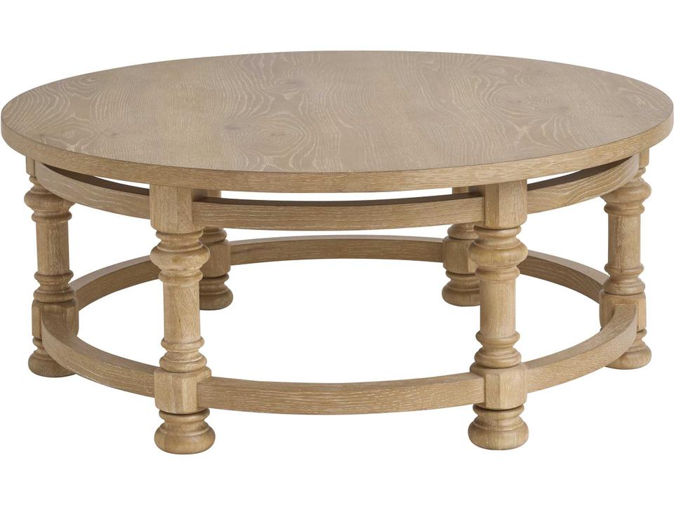Montecito Round Cocktail Table in White Oak Veneer