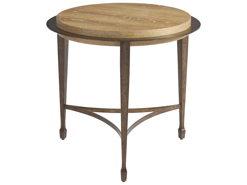Montecito Catalonia Round Side Table in Hammered Bronze