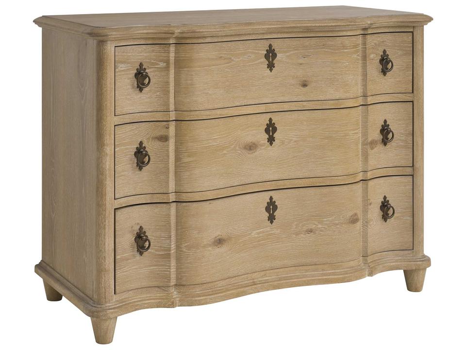 Montecito Camino Hall Chest with Serpentine Front White Oak