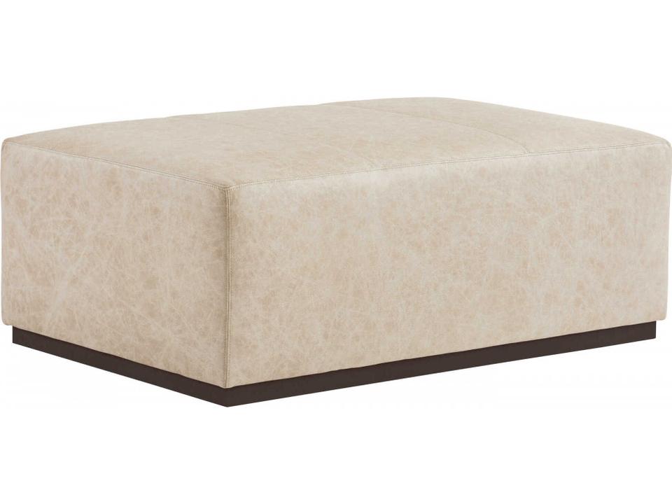Sterling Leather Cocktail Ottoman in Arrowleaf
