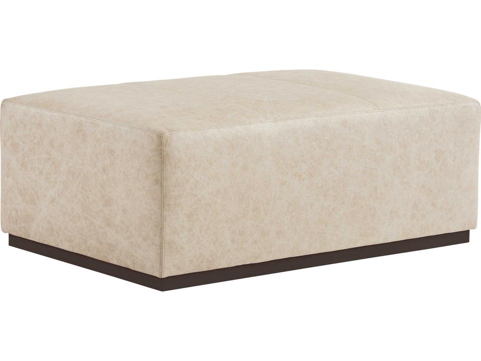 Upholstery Sterling Beige Leather Ottoman