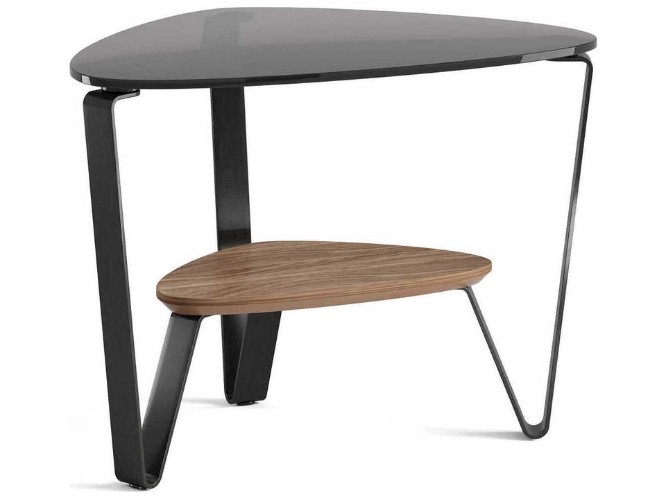 End Table Dino Natural Walnut Glass Top