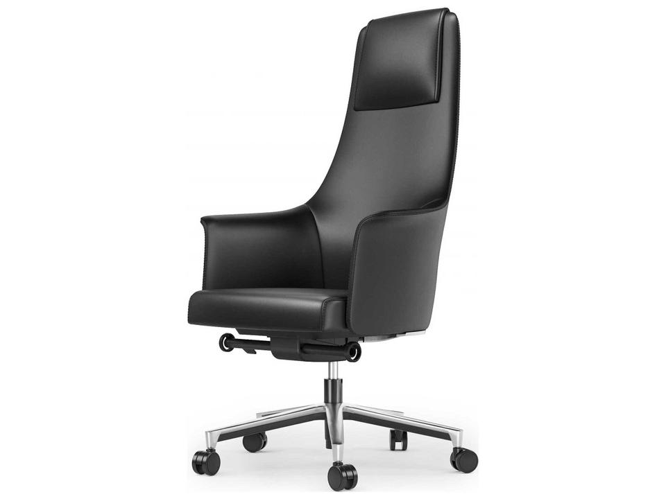 Bolo Nappa Leather Adjustable Executive Office Chair in Black