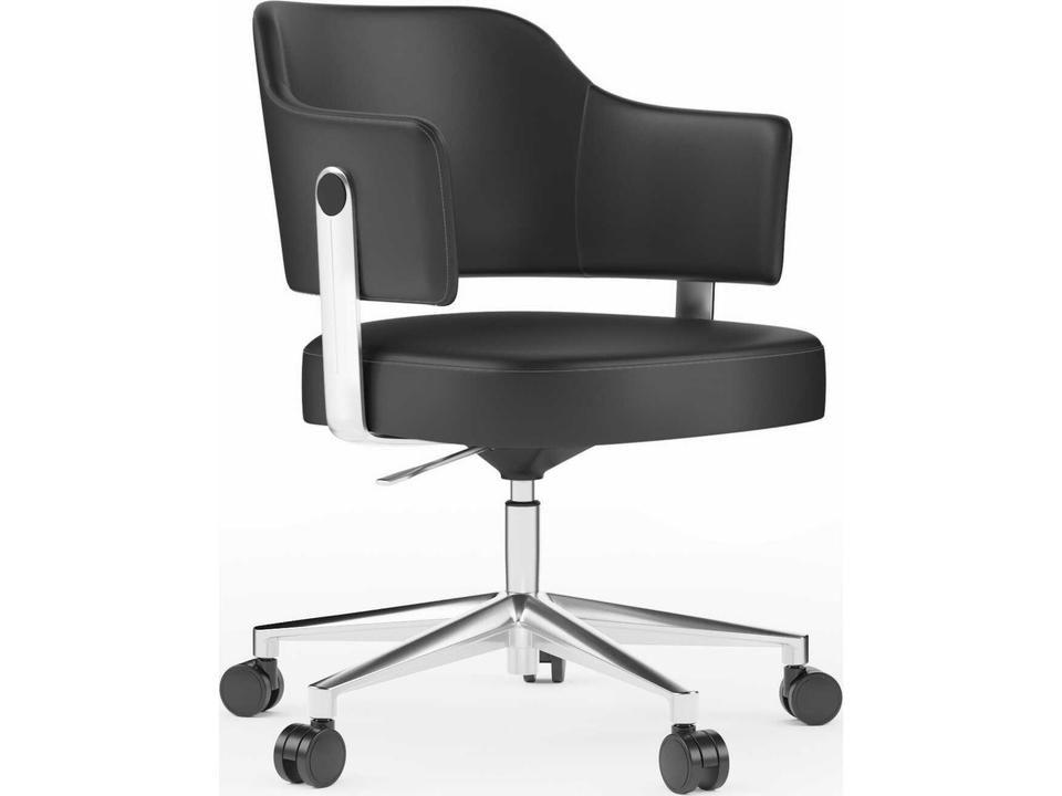 Circa Black Leather Adjustable Swivel Computer Office Chair