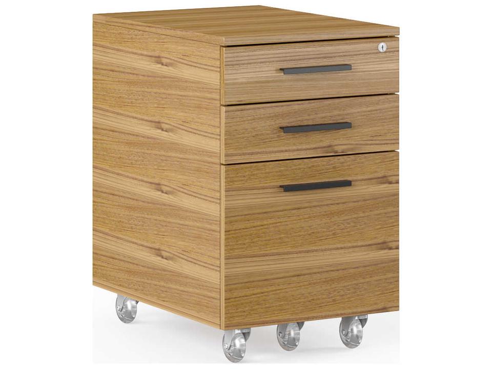 Sequel 20 Low Mobile File Cabinet in Natural Walnut