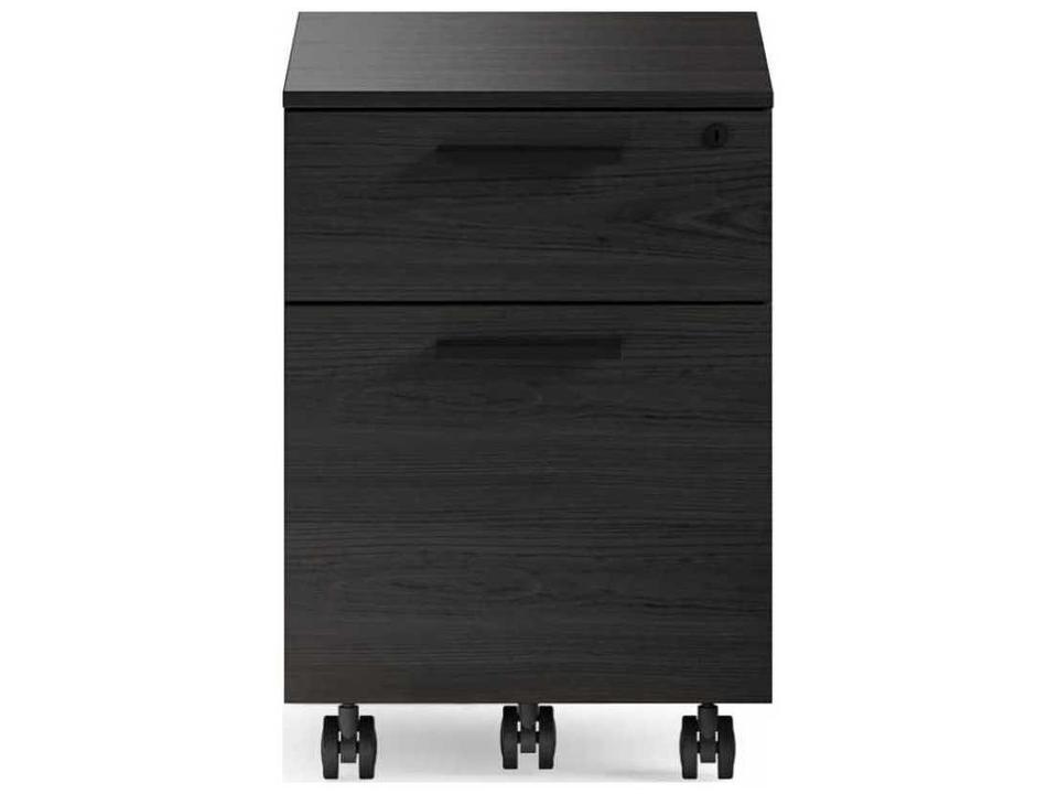 Linea Mobile File Pedestal in Charcoal Stained Ash