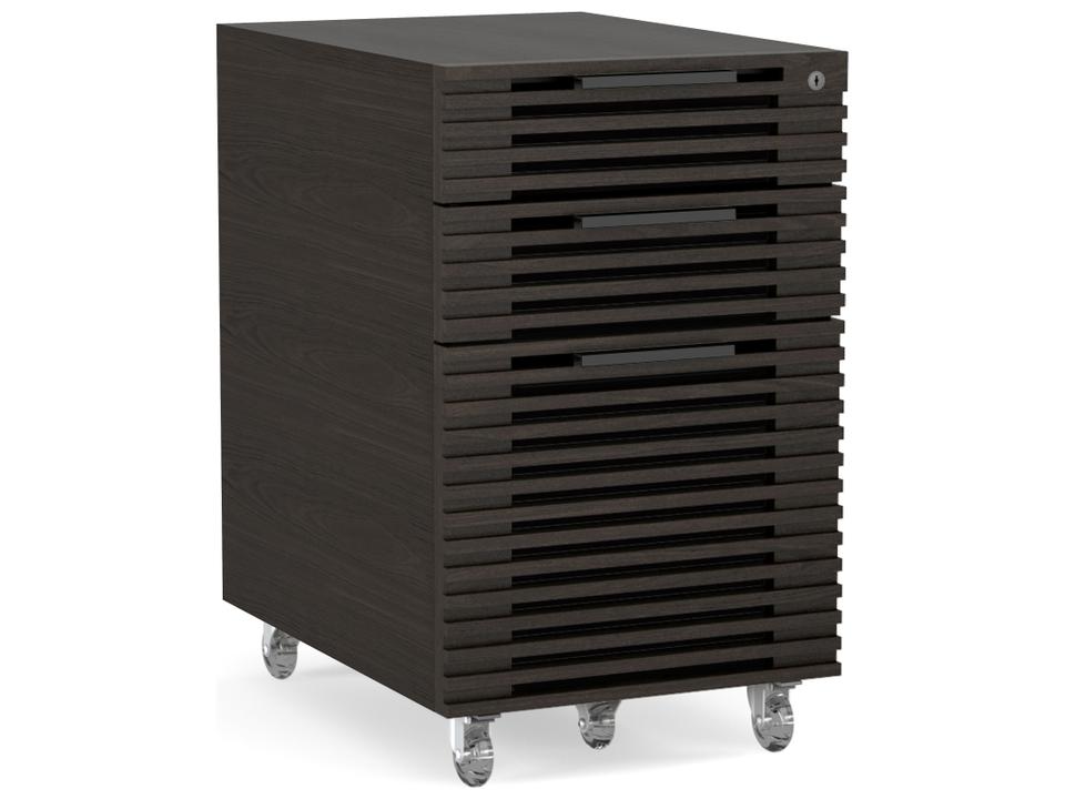 Corridor Mobile File Pedestal in Charcoal Stained Ash with Locking Drawers