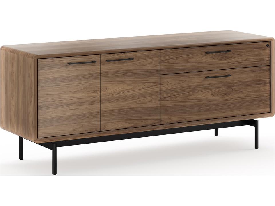 Linq Natural Walnut Black File Cabinet