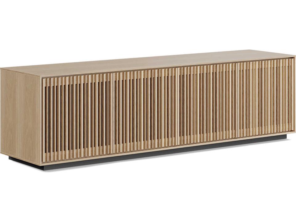 Profile Media Console Washed Oak Slatted Doors