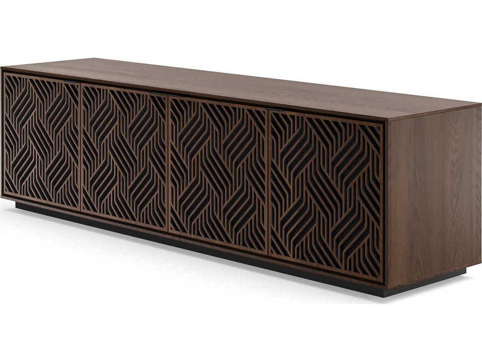 Elements Weave Media Storage Cabinet in Toasted Oak