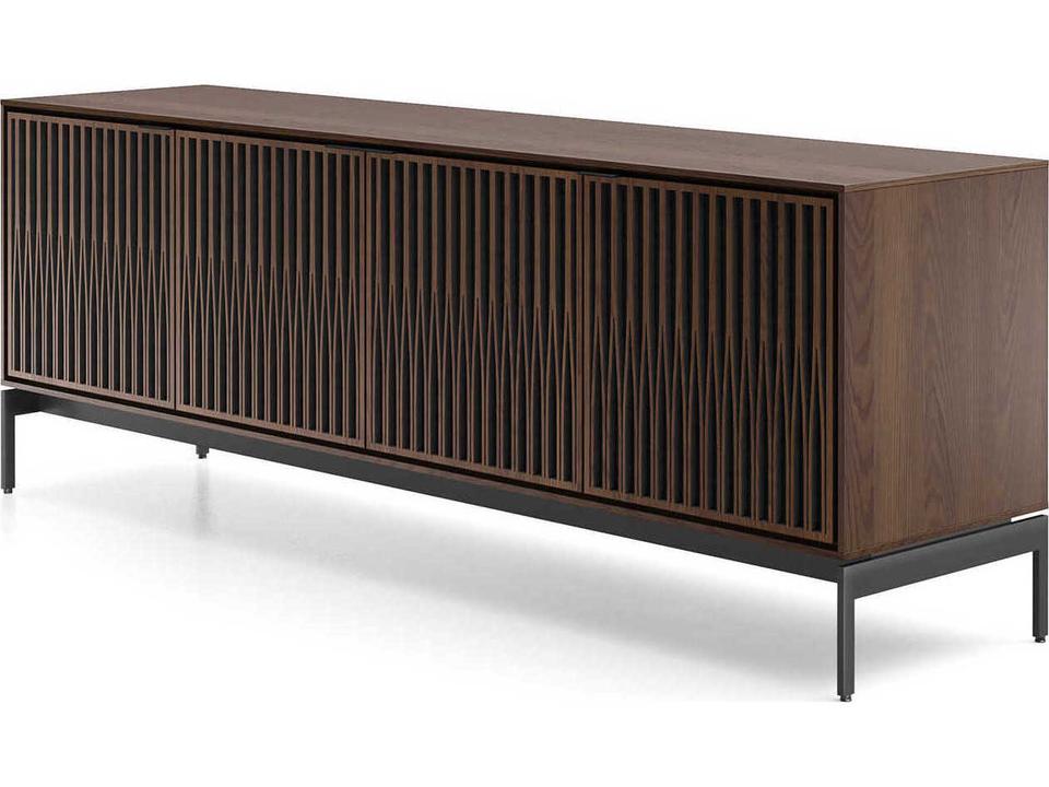 Elements 82.5-Inch 4-Door Media Console with Tune Doors in Toasted Oak by Matthew Weatherly