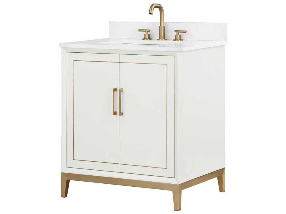 Gracie 30" Satin White Brass Vanity