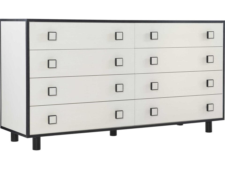 Silhouette 8-Drawer Dresser in Eggshell and Onyx Finish
