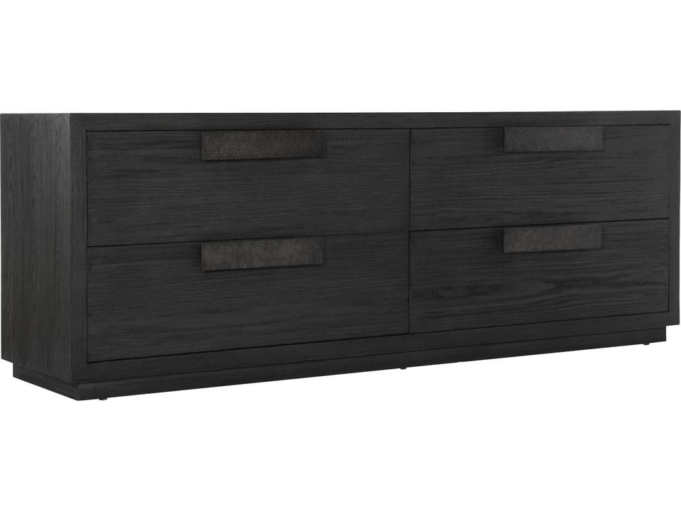 Interiors Keali 4-Drawer Dresser in Ebonized Pine with Textured Pulls