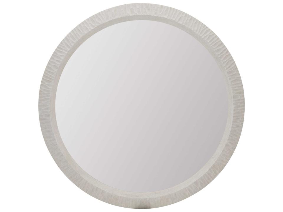 Solaria Round Mirror in Weathered Bone Finish