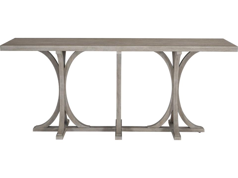Albion Rectangle Console Table in Pewter White Oak