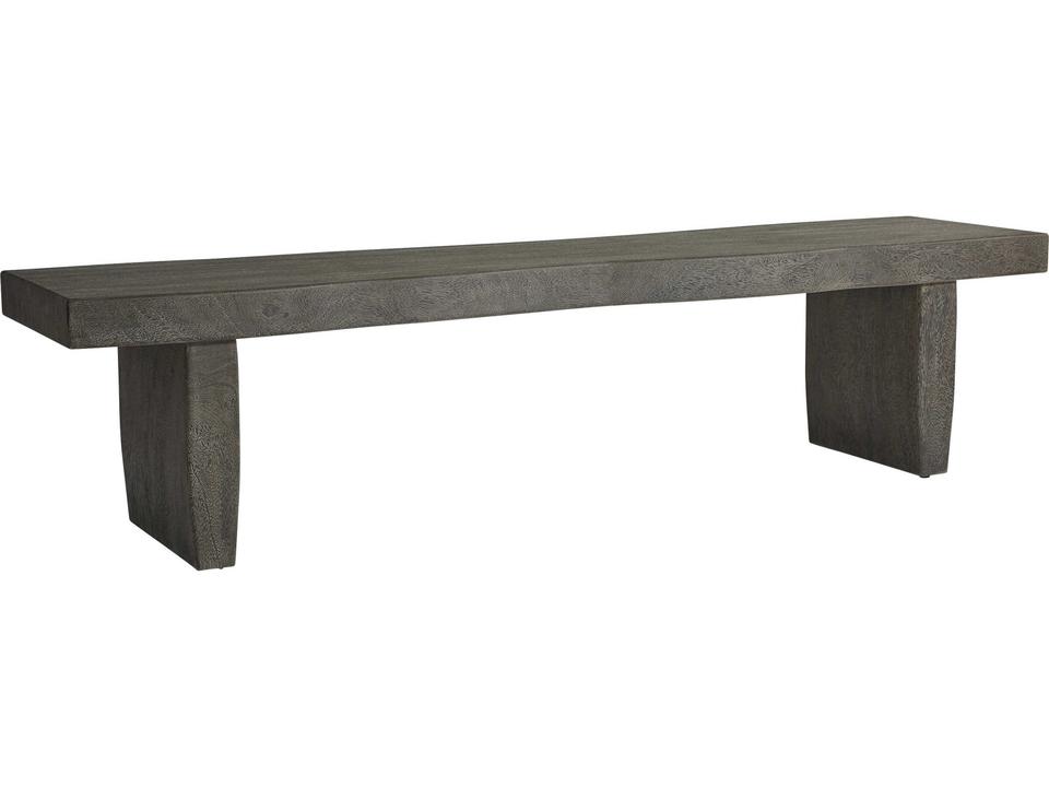 Interiors Luca Carbonized Suar Wood Bench in Smoked Truffle with Live Edge
