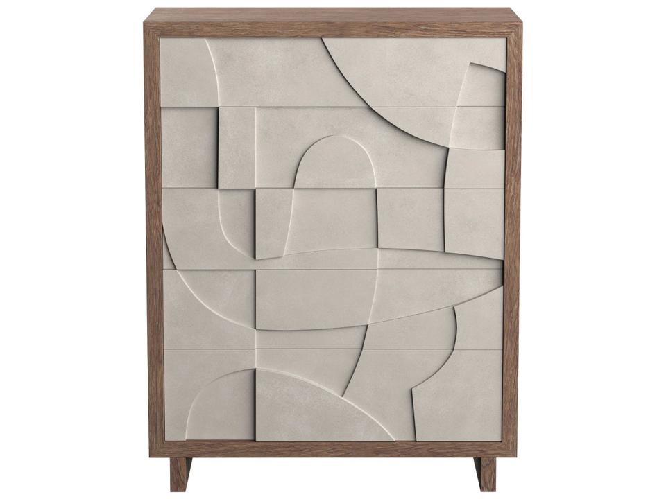 Casa Paros 5-Drawer Tall Drawer Chest with Faux Concrete Fronts