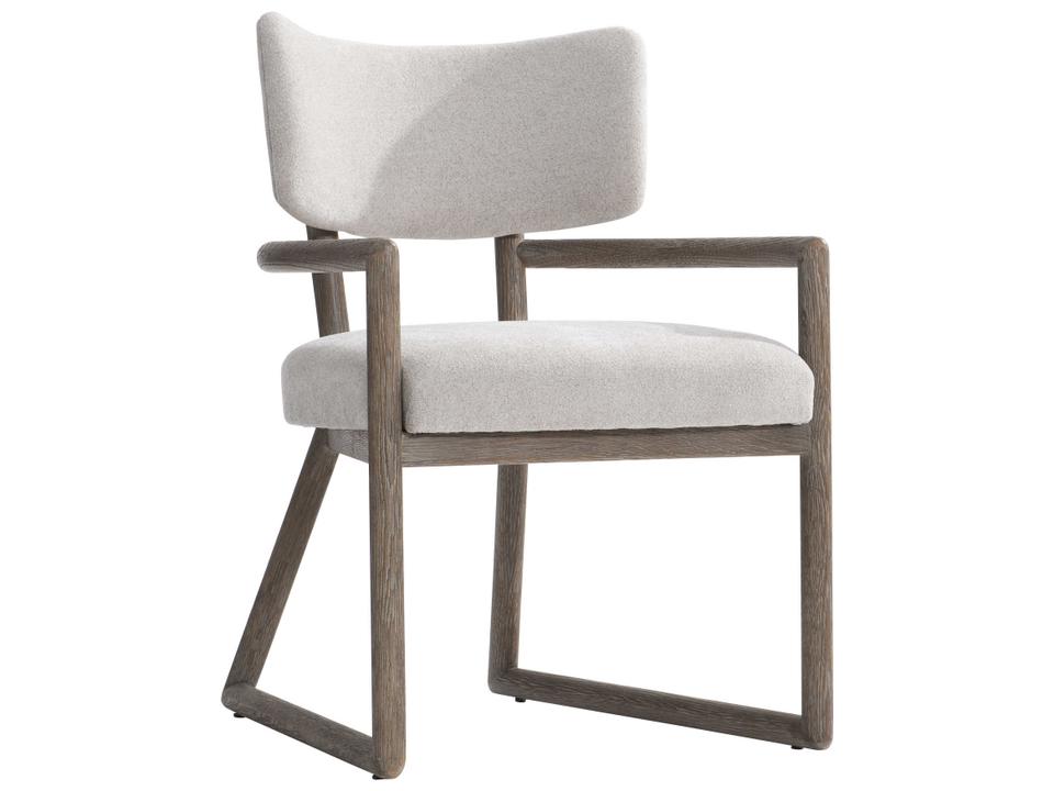Casa Paros Upholstered Dining Armchair with Exposed Wood Frame in Playa Finish
