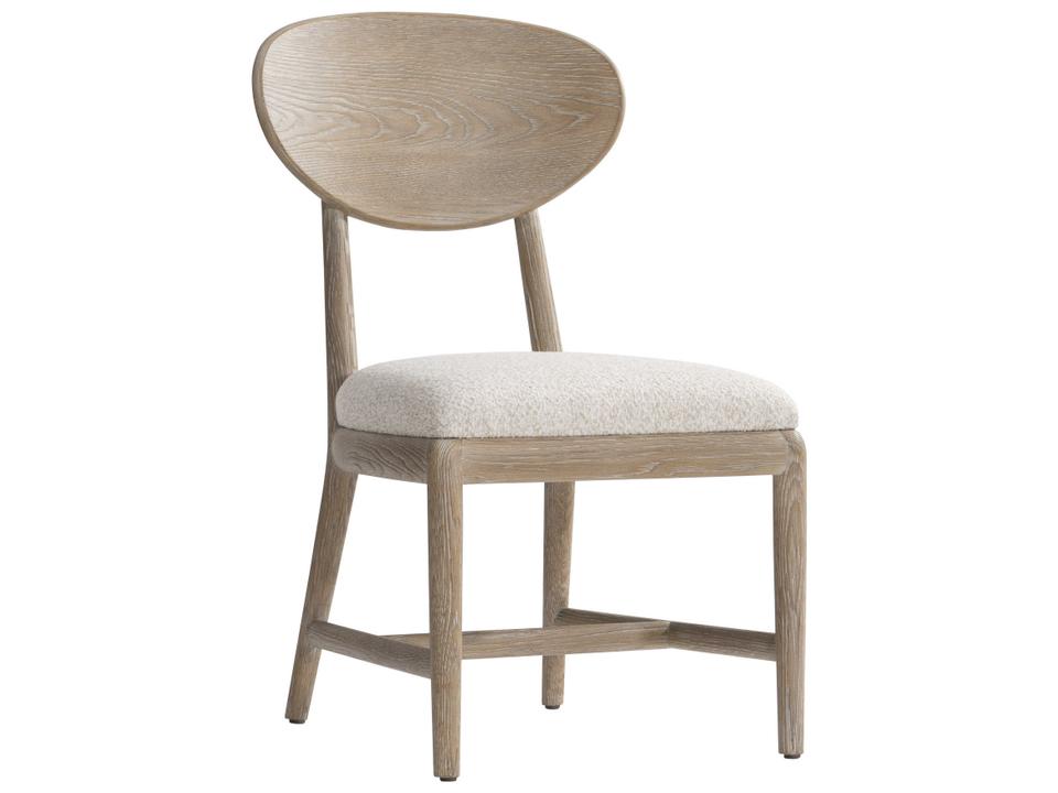 Aventura Upholstered Wood Dining Side Chair in Marcona Finish