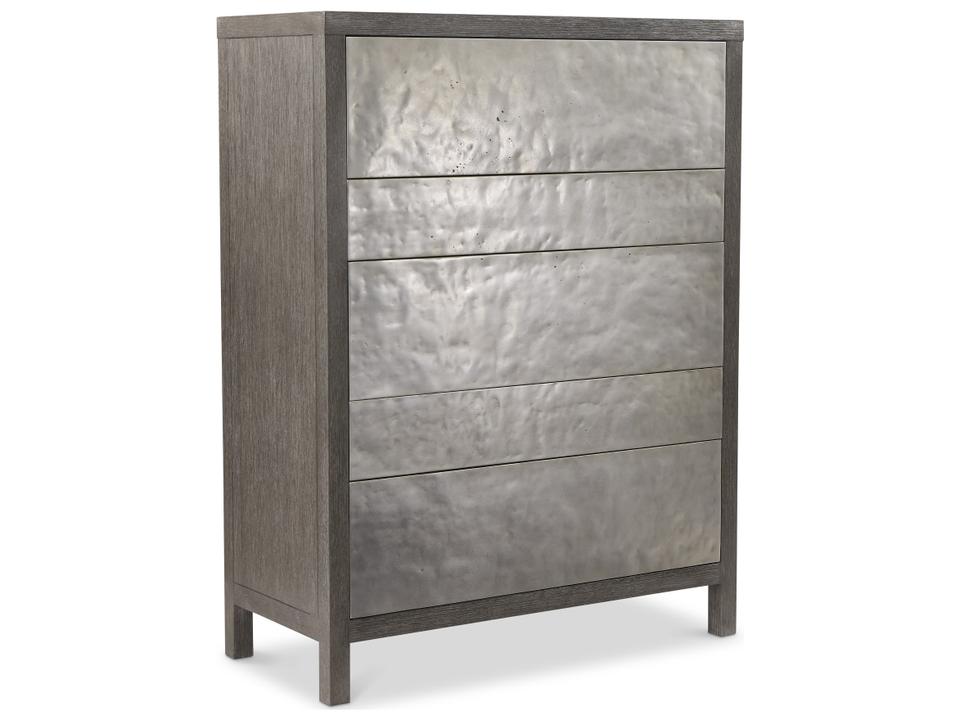 Prado Tall Drawer Chest with 5 Drawers in Porcini and Bright Graphite