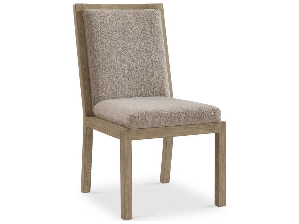 Prado Upholstered Dining Side Chair in Tawny Finish with Beige Fabric