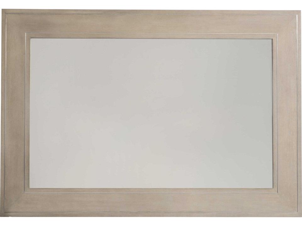 Cornelia Mirror with Brushed Stainless Steel Inlay in Nebbia Finish