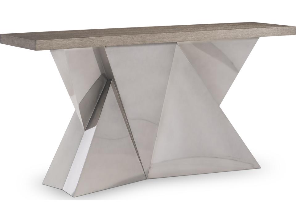 Binti Rectangular Console Table in Light Bronze and Kona Finish