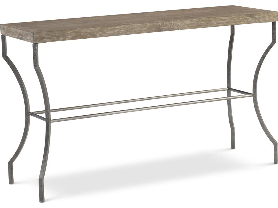 Tribeca Rectangle Console Table Aurum Oak Top Barlow Steel Base