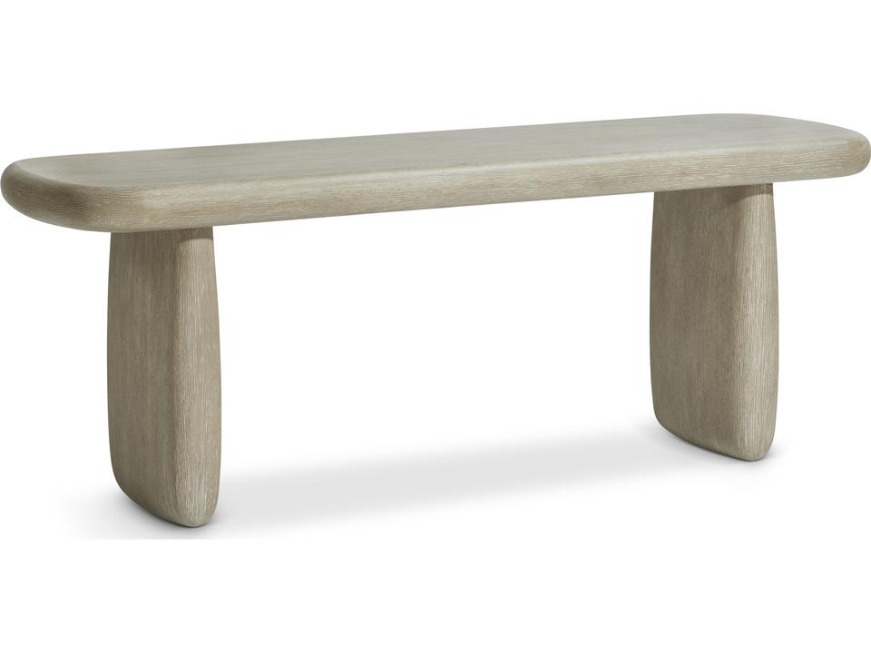 Arcadia Bench with Wirebrushed Oak Seat and Clay Finish Resin Legs