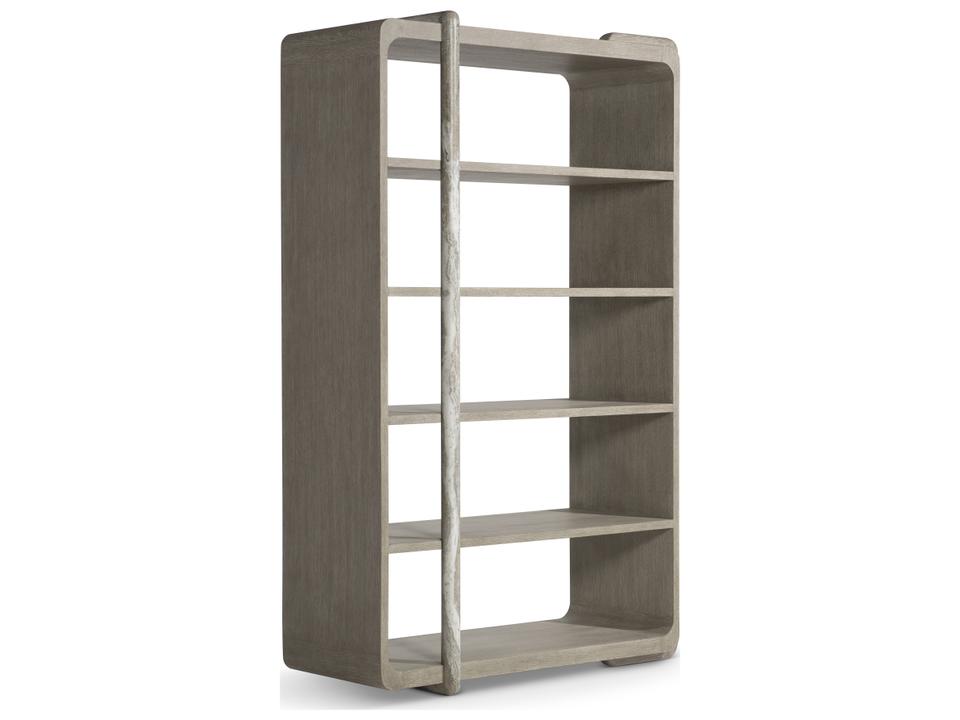 Arcadia 5-Shelf Etagere in Clay Oak and Kalta Faux Stone