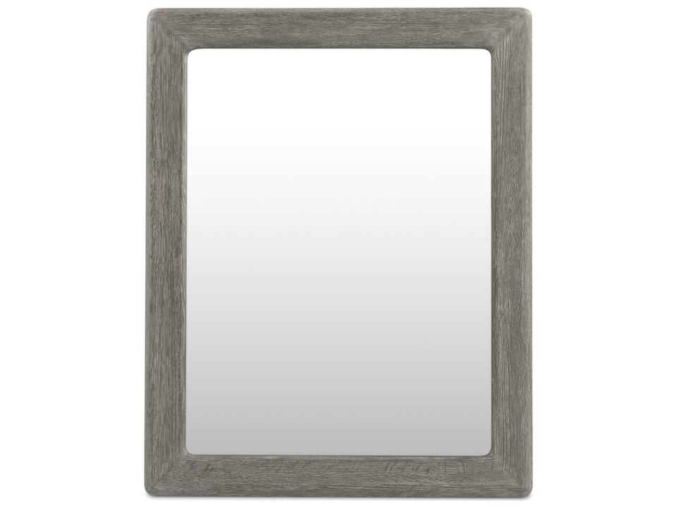Monolith Rectangular Wall Mirror with Wirebrushed Oak Frame in Puma Finish