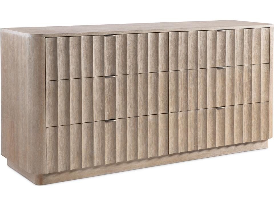 Loggia 6-Drawer Dresser in Wirebrushed Oak with Aria Finish