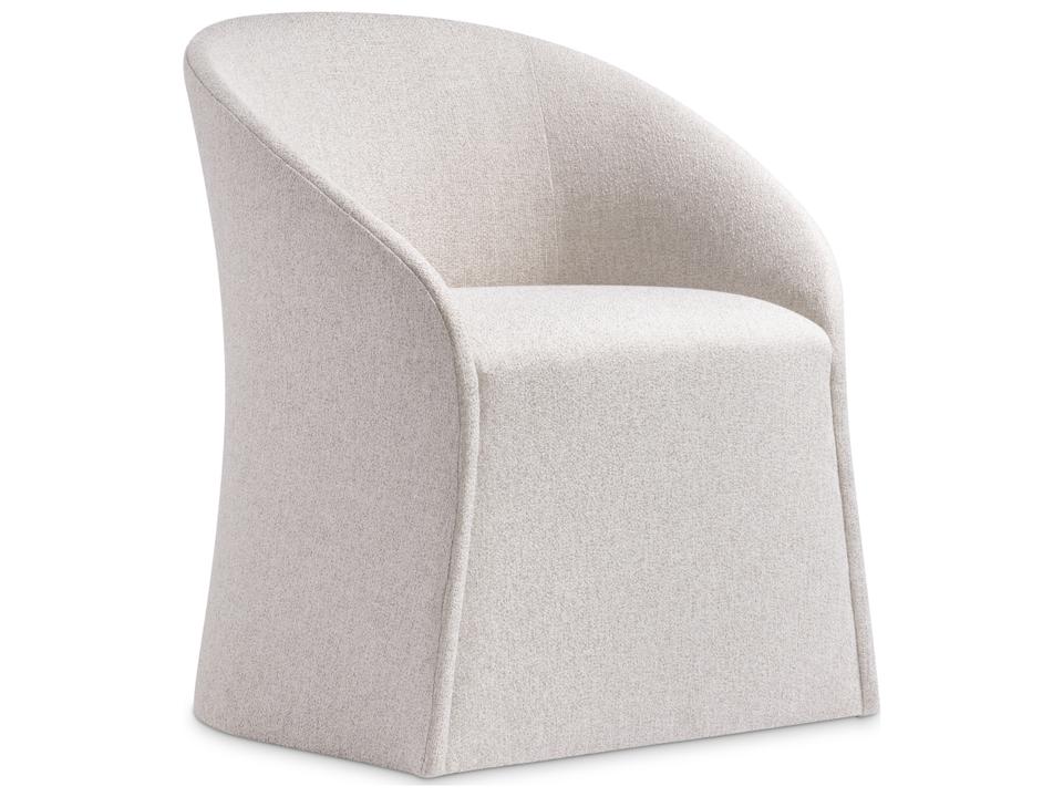 Antibes Upholstered Dining Armchair with Casters in Fabric