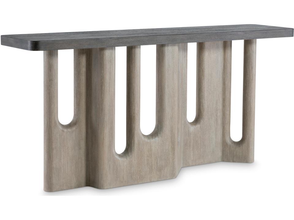Malko Wire-Brushed Mahogany Console Table in Bracken and Forry Finish
