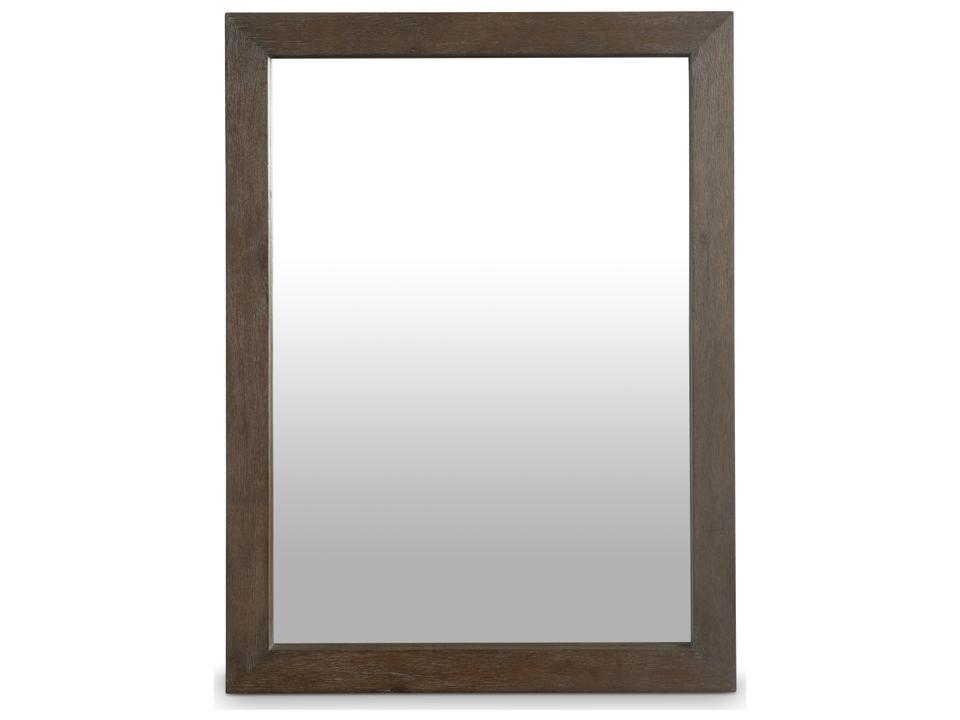 Outline Rectangle Mirror with Wire-Brushed Oak Frame in Cassel Finish