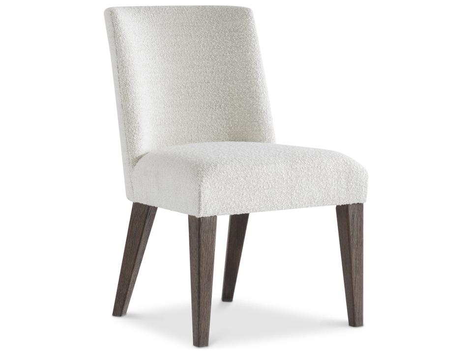 Outline Upholstered Dining Side Chair with Wire-Brushed Oak Legs