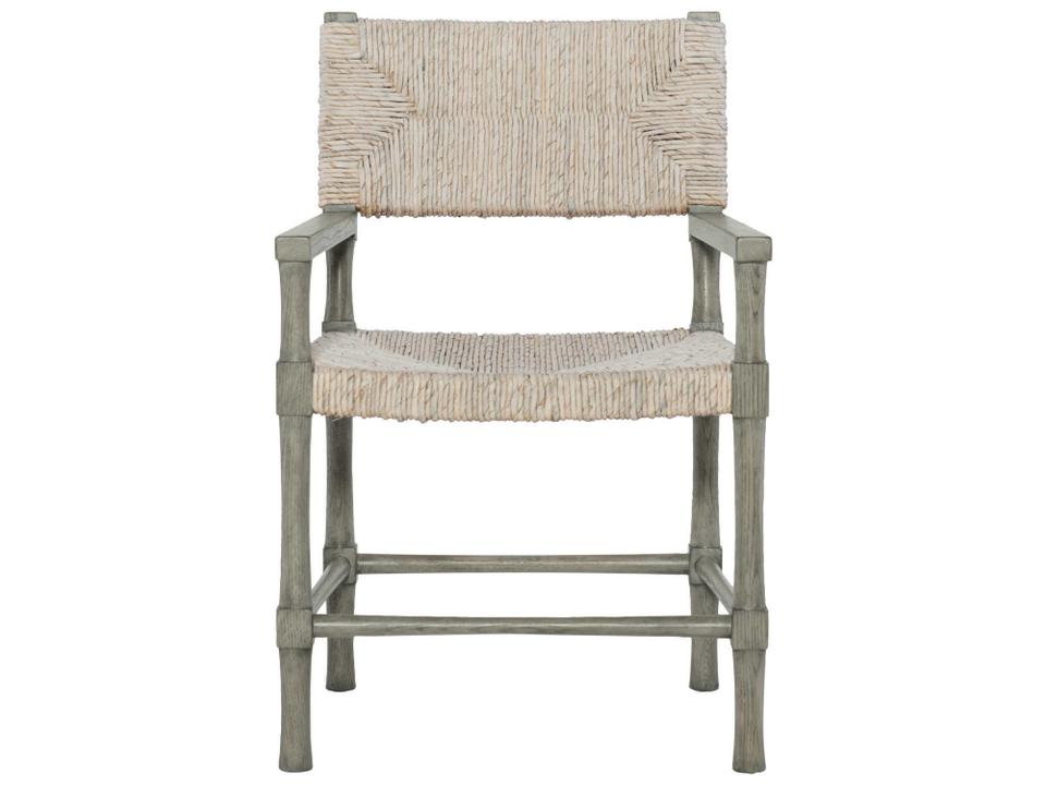 Interiors Palma Woven Abaca Dining Armchair in Rustic Gray Oak
