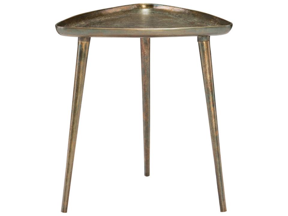 Interiors Buckley Metal End Table in Antique Dark Brass